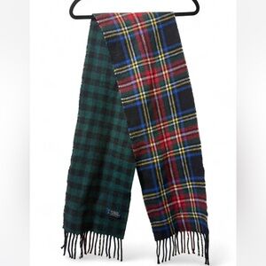 Polo by Ralph Lauren Scottish Tartan Plaid Scarf - Green, Red, Blue
